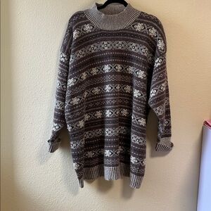 NWT Vintage Lane Bryant Brown and Cream Knit Sweater